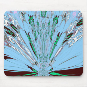 Mousepad Belo Aqua Azul Azul Incrível Arte Floral