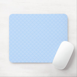 Mousepad Belo Azul Claro Com Pequenos Corações Brancos