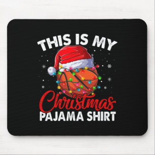 Mousepad Belo Basquete de Natal Luz Santa Hat Xmas P