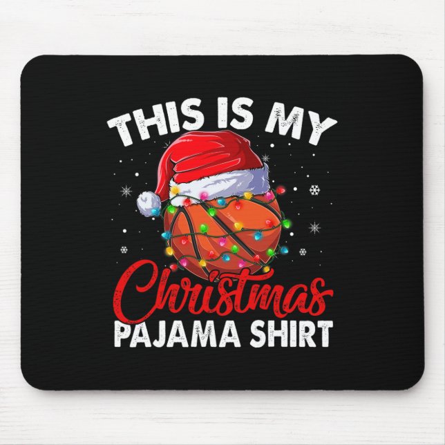 Mousepad Belo Basquete de Natal Luz Santa Hat Xmas P (Frente)