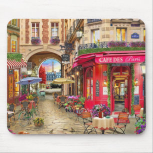 Mousepad Belo Café na rua em Paris Fine Art