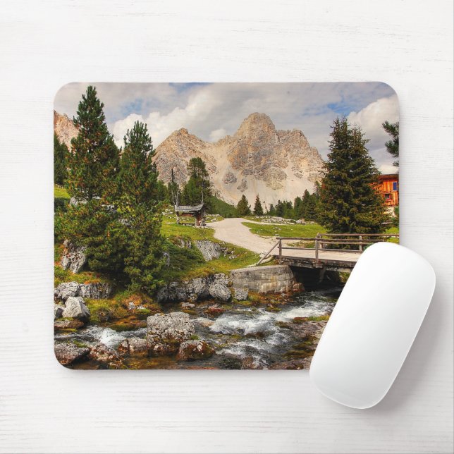 Mousepad Belo Caminho, Árvores e Montanhas (Com mouse)