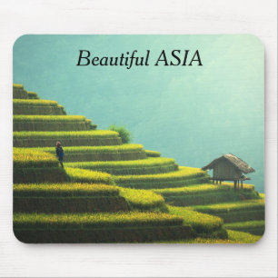 Mousepad Belo cartão postal da Ásia com seu texto