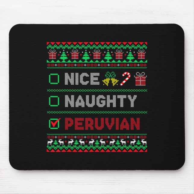 Mousepad Belo Checklist de Natal peruano peruano Peru (Frente)