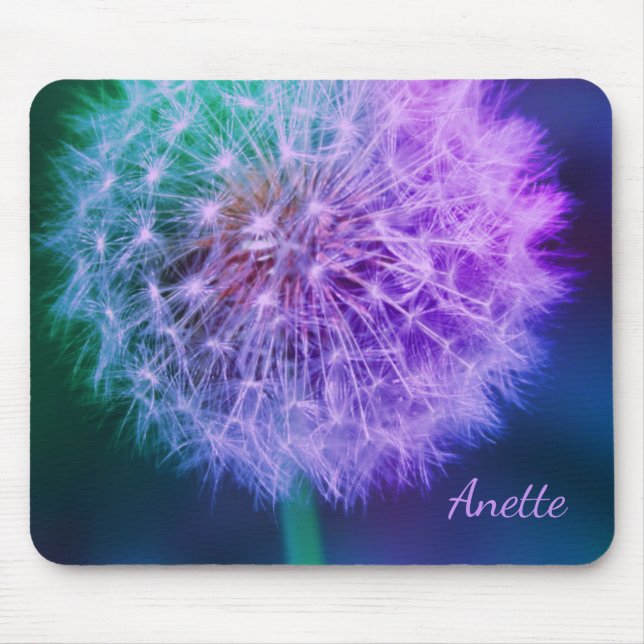 Mousepad Belo Dandelion no fundo azul | (Frente)