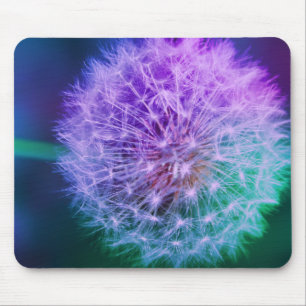 Mousepad Belo Dandelion sobre fundo verde e azul
