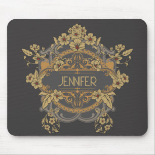 Mousepad Belo design de Arte Nouveau com flores