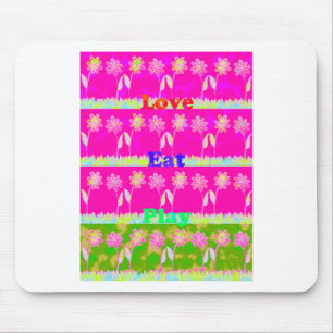Mousepad Belo e colorido texto da Flora design