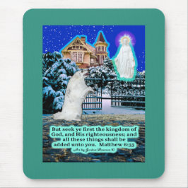 Mousepad Belo Eskie e Escritura Angel Matthew 6:33