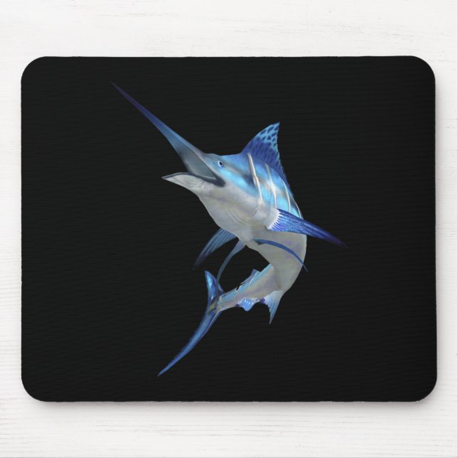 Mousepad Belo espadim azul de pesca com palha curta (Frente)