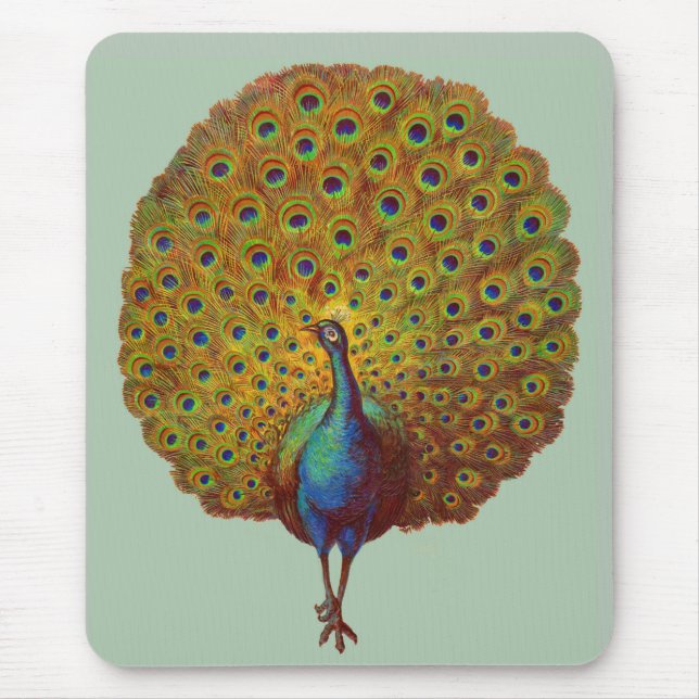 Mousepad belo impressão de pavão vitoriano (Frente)