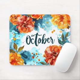 Mousepad Belo mês de nascimento Flores/outubro