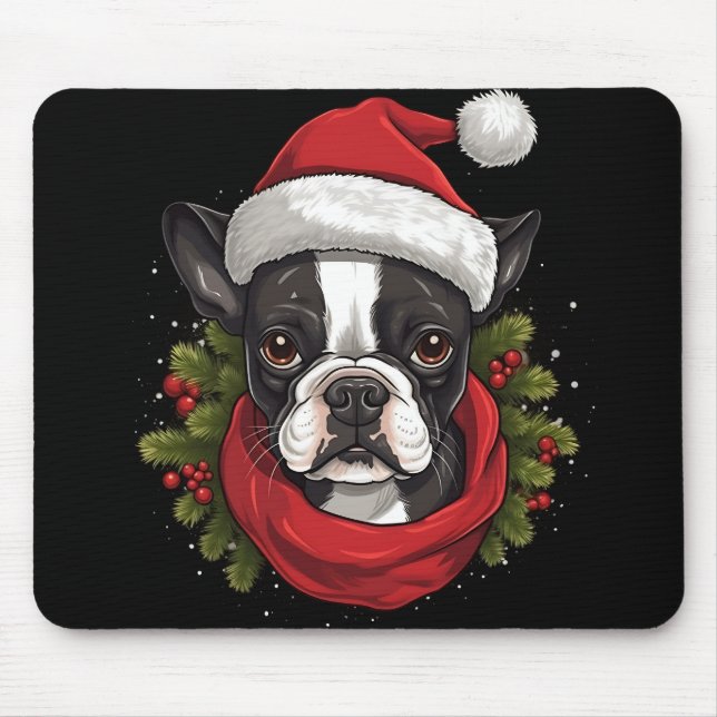 Mousepad Belo Natal, Boston Terrier Dog (Frente)