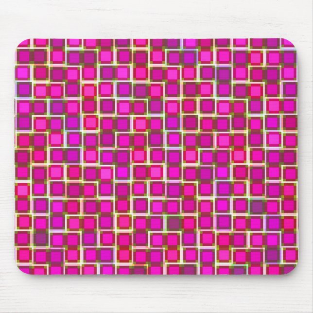Mousepad Belo padrão de Azulejo Abstrato a rosa (Frente)