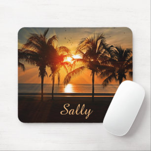 Mousepad Belo Palm Tres Beach no Sunset Personalizado