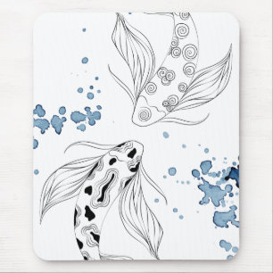 Mousepad Belo Peixe Koi Nadando