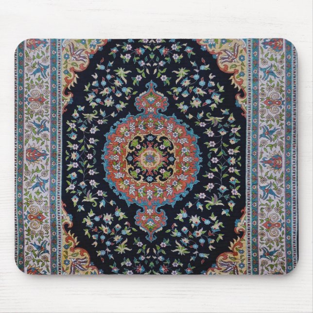 Mousepad Belo Red Antiquado Kilim Rug Azul (Frente)