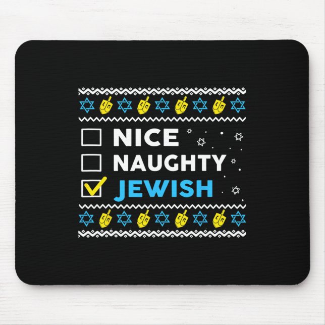 Mousepad Belo Suéter Judeu e Malvado Chanukah Chanukah (Frente)