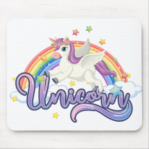 Mousepad Belo Unicórnio Arco-Íris