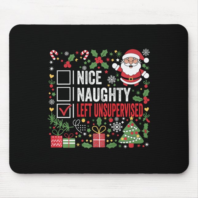 Mousepad Belo Velho Deixou O Natal Engraçado Sem Supervisão (Frente)