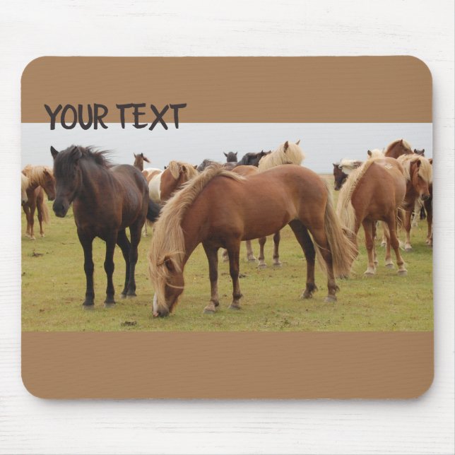 Mousepad Belos cavalos castanhos (Frente)