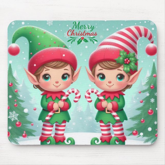 Mousepad Belos elfos de Natal (Frente)