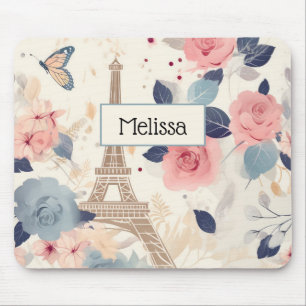 Mousepad Belos Flores e Torre Eiffel Paris