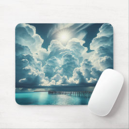 Mousepad Belos oceanos, Boca e Nuvens Fluffy