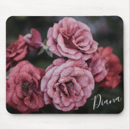 Mousepad Belos Rosas com o Pad do Mouse Dew Drops