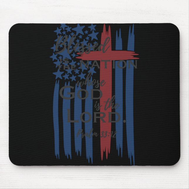 Mousepad Bem-aventurada é a nação cujo Deus é o Senhor Amer (Frente)