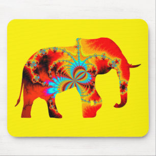 Mousepad Bem-Estar Animal - Silhueta Elefante Fractal 1