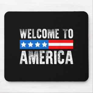 Mousepad Bem-vindo à América Bandeira Patriótica dos EUA No