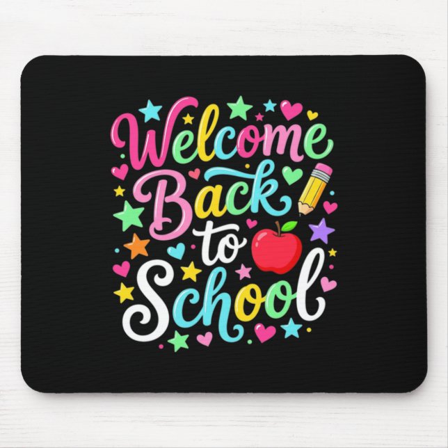 Mousepad Bem-vindo de Volta à Escola Meninos Meninas Crianç (Frente)