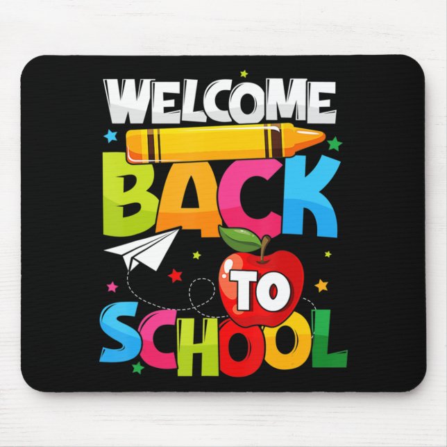 Mousepad Bem-vindo de volta à escola no primeiro dia de pro (Frente)