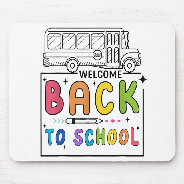 Mousepad Bem-vindo de volta à escola no primeiro dia de pro (Frente)
