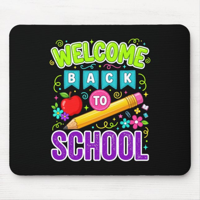 Mousepad Bem-vindo de Volta à Escola Primeiro Dia de Aula (Frente)
