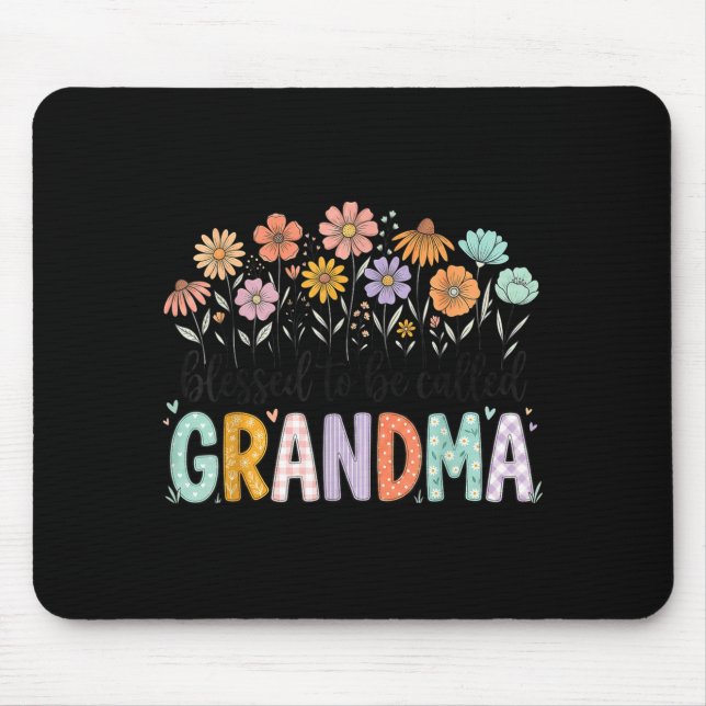 Mousepad Bênção ser chamada de flores de vovó dia das mães  (Frente)