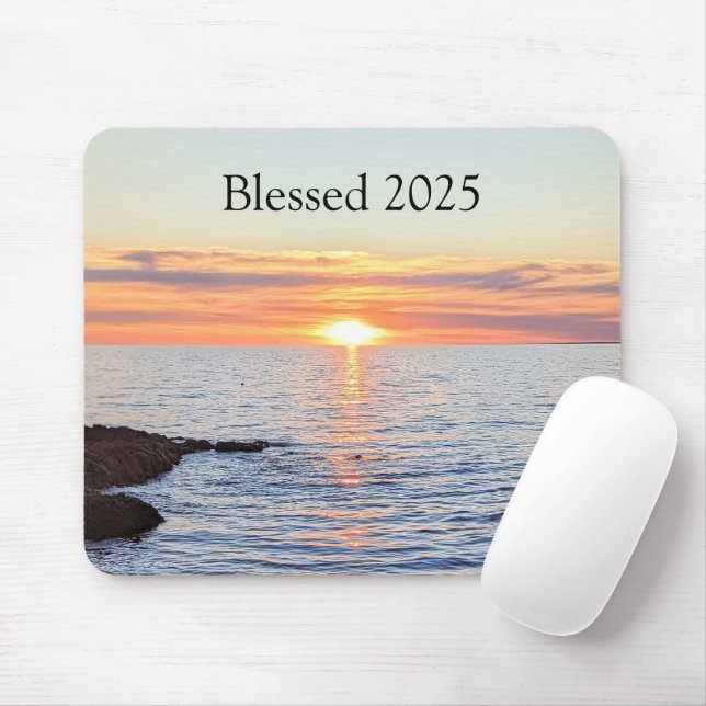 Mousepad Bendito Ano Novo Foto de Belo Ouro Sunset (Com mouse)