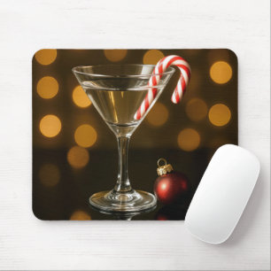 Mousepad Bengala de Natal em um Martini de Natal