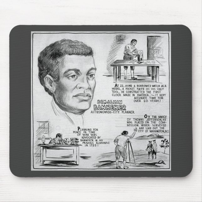 Mousepad Benjamin Banneker Black American Scientist (Frente)