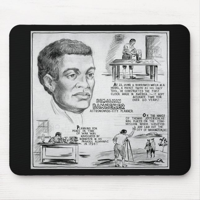 Mousepad Benjamin Banneker: Cientista Negro e Revolucionári (Frente)
