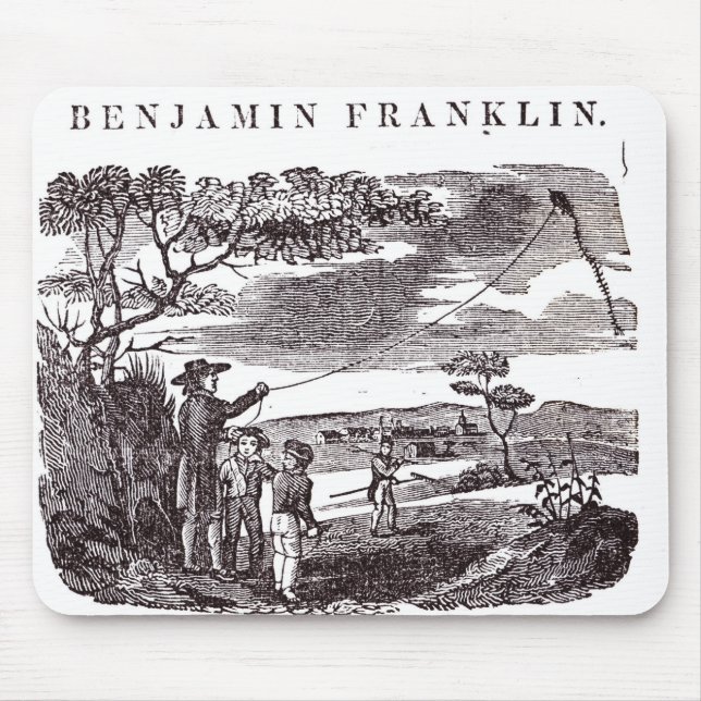 Mousepad Benjamin Franklin conduz sua experiência do (Frente)