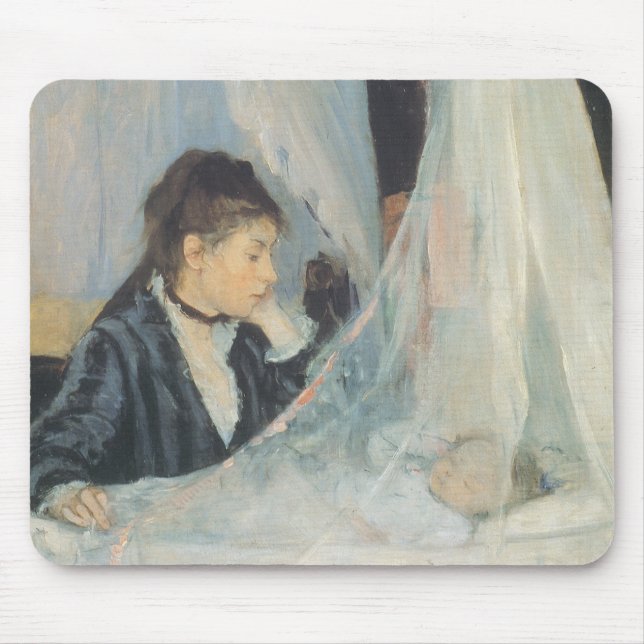 Mousepad Berço por Berthe Morisot, Impressionismo Antigo (Frente)