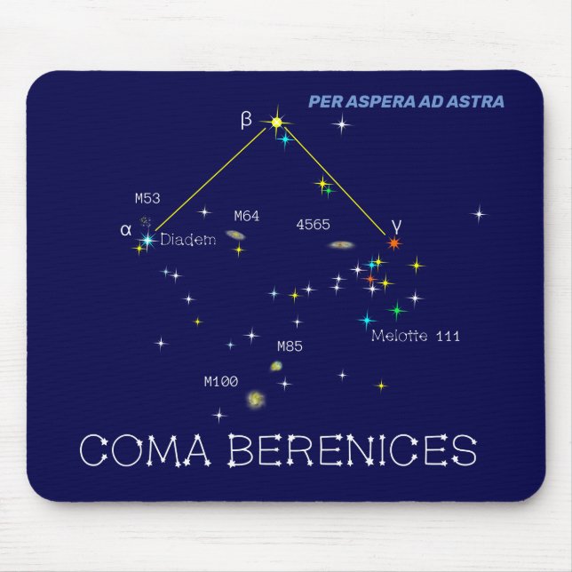 Mousepad Berenices de constelação do hemisfério norte (Frente)