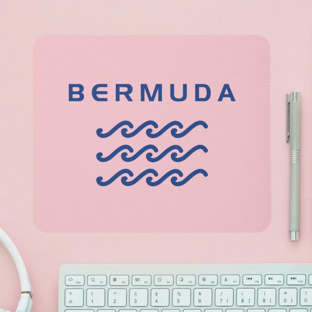 Mousepad Bermudas Ondas Triplas Oceânicas De Cor Leve (Criador carregado)