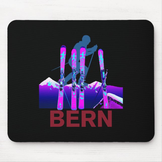 Mousepad Bern Skiing e Snowboard Retro 90s Bern Ski (Frente)