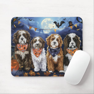 Mousepad Bernedoodle Halloween Spooky