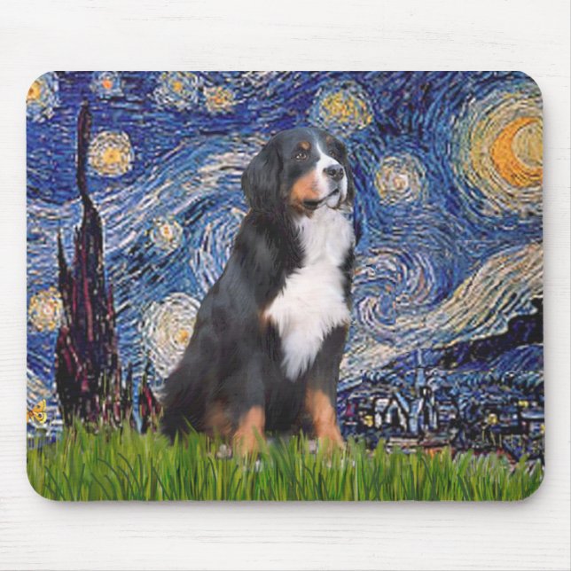 Mousepad Bernês - Starry Night (Frente)