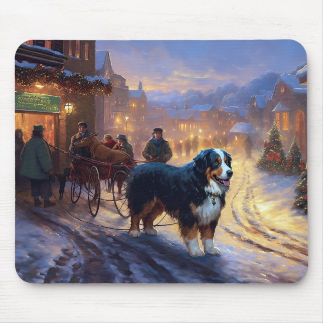 Mousepad Bernese Mountain Christmas Fesason (Frente)