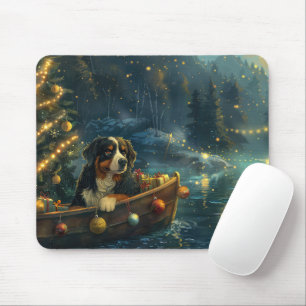 Mousepad Bernese Mountain Christmas Voyage festiva
